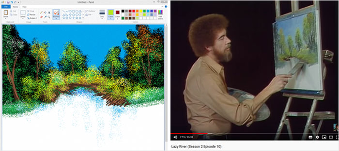 Someone Follows Bob Ross’ Tutorial Video In MS Paint, Gets Absolutely Blown Away By What They Created Someone Follows Bob Ross’ Tutorial Video In MS Paint, Gets Absolutely Blown Away By What They Created