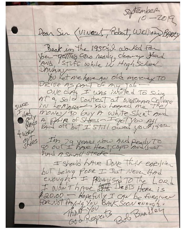 A Sweet 79-Year-Old Man Pays Off A $14 Debt From 1958 A Sweet 79-Year-Old Man Pays Off A $14 Debt From 1958