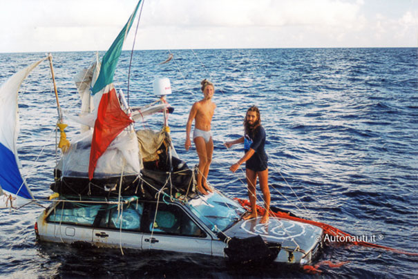 In 1999, This Man And His Friend Spent 119 Days In A Floating Car And Crossed The Atlantic In 1999, This Man And His Friend Spent 119 Days In A Floating Car And Crossed The Atlantic