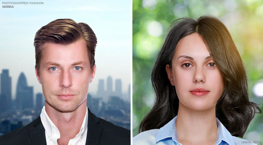People From Around The World Edited These Man And Woman Headshots To Look Trendy In Their Country (27 Pics)