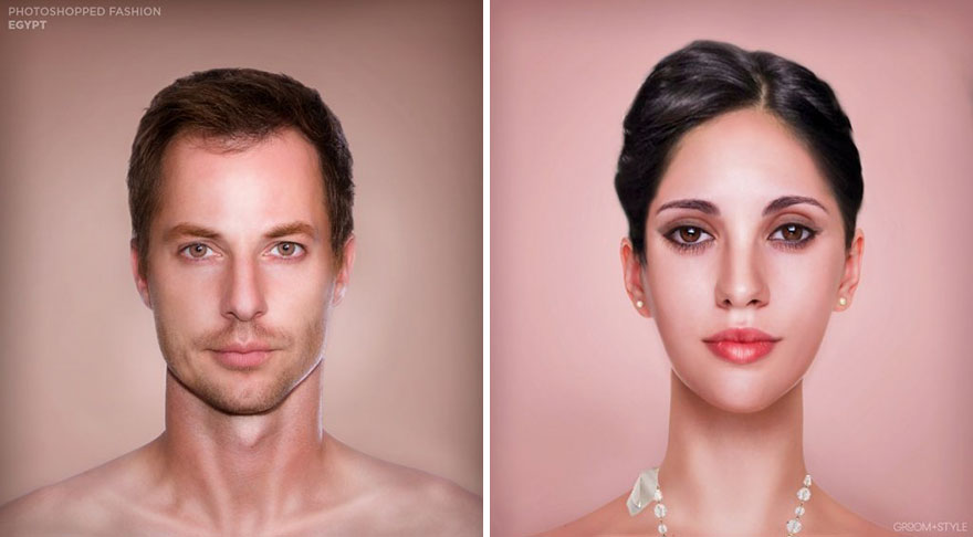 People From Around The World Edited These Man And Woman Headshots To Look Trendy In Their Country (27 Pics)