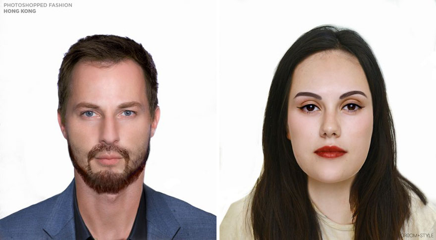 People From Around The World Edited These Man And Woman Headshots To Look Trendy In Their Country (27 Pics)