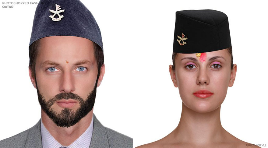 People From Around The World Edited These Man And Woman Headshots To Look Trendy In Their Country (27 Pics)