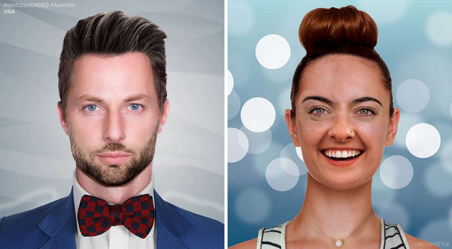 People From Around The World Edited These Man And Woman Headshots To Look Trendy In Their Country (27 Pics)