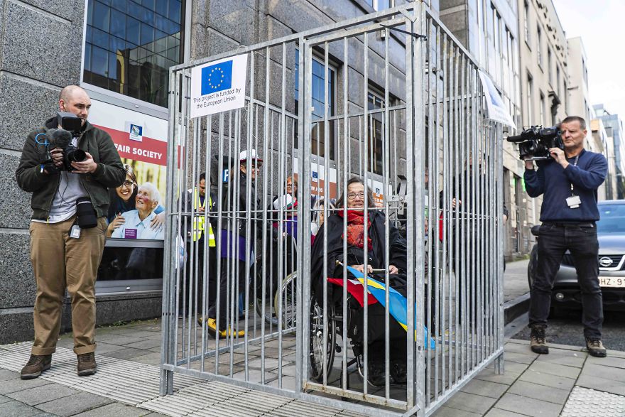 “Institution, No Solution” Was The Slogan Of Over 300 Disabled Activists Who Came To Brussels From All Over The World “Institution, No Solution” Was The Slogan Of Over 300 Disabled Activists Who Came To Brussels From All Over The World