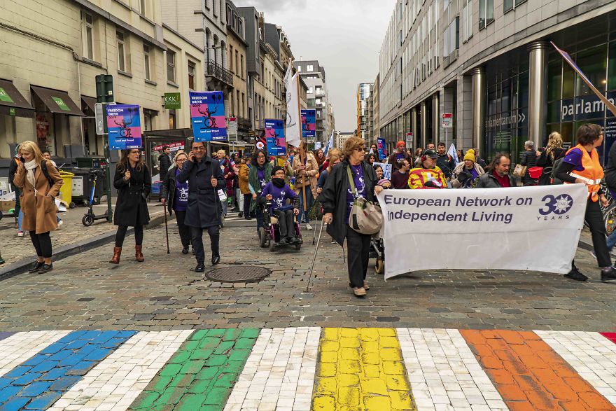 “Institution, No Solution” Was The Slogan Of Over 300 Disabled Activists Who Came To Brussels From All Over The World “Institution, No Solution” Was The Slogan Of Over 300 Disabled Activists Who Came To Brussels From All Over The World