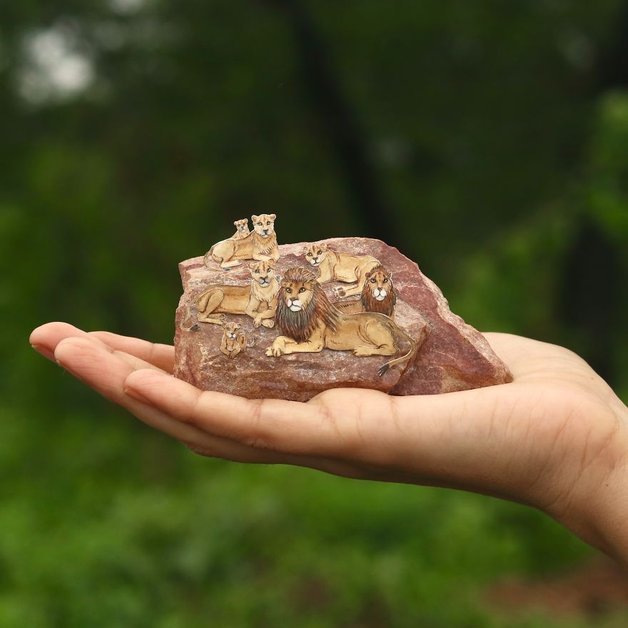 We Make Paper Cut Miniature Animals and One Takes 4 To 6 Hours To Complete We Make Paper Cut Miniature Animals and One Takes 4 To 6 Hours To Complete