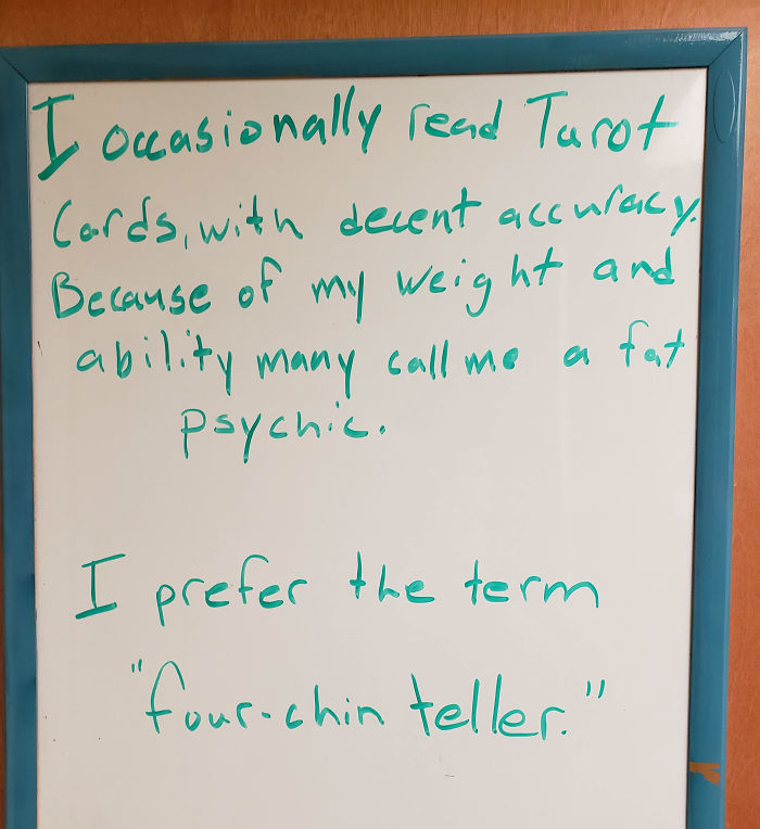 Guy Writes The Stupidest Jokes On A Board At Work Hoping Someone Will Stop Him One Day (24 Pics) Guy Writes The Stupidest Jokes On A Board At Work Hoping Someone Will Stop Him One Day (24 Pics)