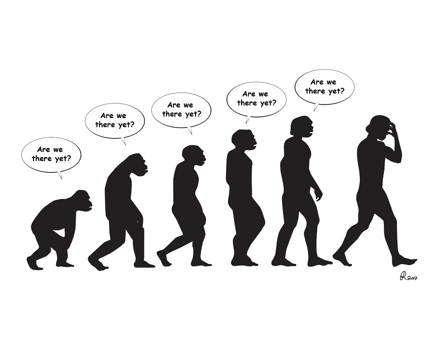 I Poke Fun At Our Modern Society In My 30 Cartoons Of The Human Evolution Silhouette I Poke Fun At Our Modern Society In My 30 Cartoons Of The Human Evolution Silhouette