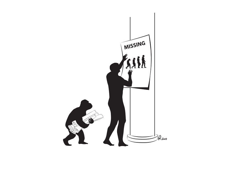 I Poke Fun At Our Modern Society In My 30 Cartoons Of The Human Evolution Silhouette I Poke Fun At Our Modern Society In My 30 Cartoons Of The Human Evolution Silhouette