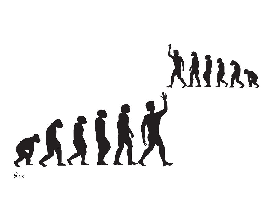 I Poke Fun At Our Modern Society In My 30 Cartoons Of The Human Evolution Silhouette I Poke Fun At Our Modern Society In My 30 Cartoons Of The Human Evolution Silhouette
