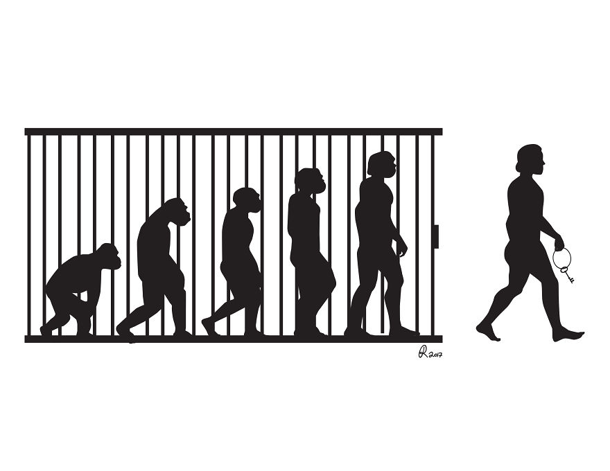 I Poke Fun At Our Modern Society In My 30 Cartoons Of The Human Evolution Silhouette I Poke Fun At Our Modern Society In My 30 Cartoons Of The Human Evolution Silhouette