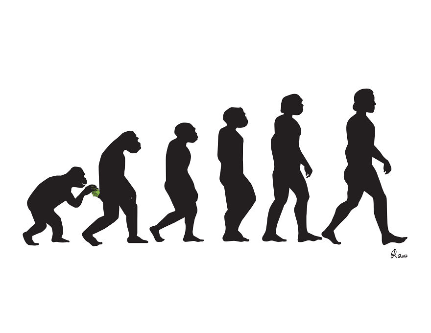I Poke Fun At Our Modern Society In My 30 Cartoons Of The Human Evolution Silhouette I Poke Fun At Our Modern Society In My 30 Cartoons Of The Human Evolution Silhouette