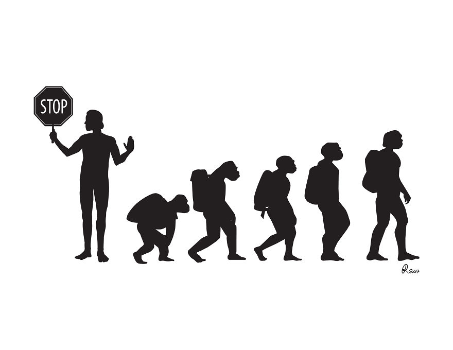 I Poke Fun At Our Modern Society In My 30 Cartoons Of The Human Evolution Silhouette I Poke Fun At Our Modern Society In My 30 Cartoons Of The Human Evolution Silhouette