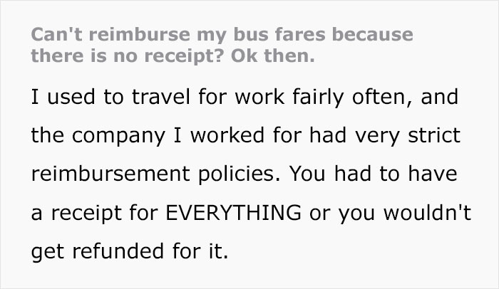 Employee Outsmarts Manager And Gives Company A $500 Cab Bill After They Say Bus Tickets Can’t Be Reimbursed Employee Outsmarts Manager And Gives Company A $500 Cab Bill After They Say Bus Tickets Can’t Be Reimbursed