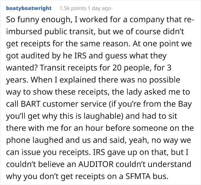 Employee Outsmarts Manager And Gives Company A $500 Cab Bill After They Say Bus Tickets Can’t Be Reimbursed Employee Outsmarts Manager And Gives Company A $500 Cab Bill After They Say Bus Tickets Can’t Be Reimbursed