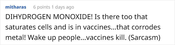 Anti-Vaxxer Tries To Frighten Others With ‘Scary’ Components, Gets Owned With Facts Anti-Vaxxer Tries To Frighten Others With ‘Scary’ Components, Gets Owned With Facts