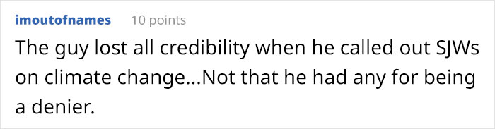 Person That Doesn’t Believe In Climate Change Says ‘SJWs’ Can’t ‘Explain The Science’, Gets Shut Down With Exactly That Person That Doesn’t Believe In Climate Change Says ‘SJWs’ Can’t ‘Explain The Science’, Gets Shut Down With Exactly That