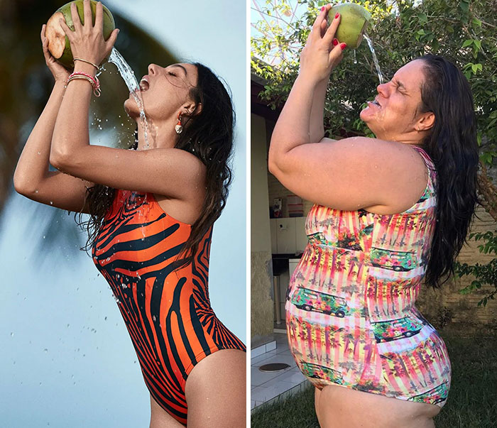 Brazilian Lady Recreates Posh Photoshoots To Point Out How Silly Some Of Them Are Brazilian Lady Recreates Posh Photoshoots To Point Out How Silly Some Of Them Are