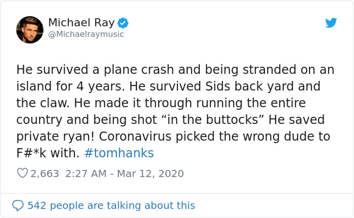 Tom Hanks Posts Another Photo Of A Glove, But This Time To Announce That He And His Wife Contracted Coronavirus Tom Hanks Posts Another Photo Of A Glove, But This Time To Announce That He And His Wife Contracted Coronavirus