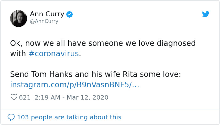 Tom Hanks Posts Another Photo Of A Glove, But This Time To Announce That He And His Wife Contracted Coronavirus Tom Hanks Posts Another Photo Of A Glove, But This Time To Announce That He And His Wife Contracted Coronavirus