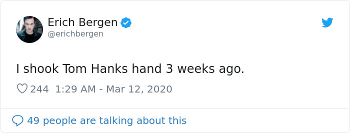 Tom Hanks Posts Another Photo Of A Glove, But This Time To Announce That He And His Wife Contracted Coronavirus Tom Hanks Posts Another Photo Of A Glove, But This Time To Announce That He And His Wife Contracted Coronavirus