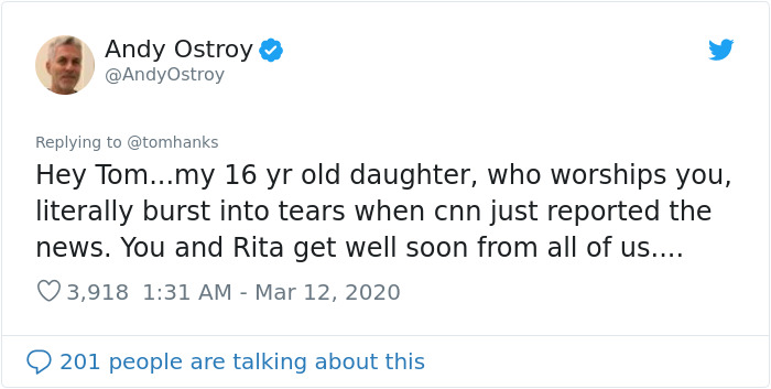 Tom Hanks Posts Another Photo Of A Glove, But This Time To Announce That He And His Wife Contracted Coronavirus Tom Hanks Posts Another Photo Of A Glove, But This Time To Announce That He And His Wife Contracted Coronavirus