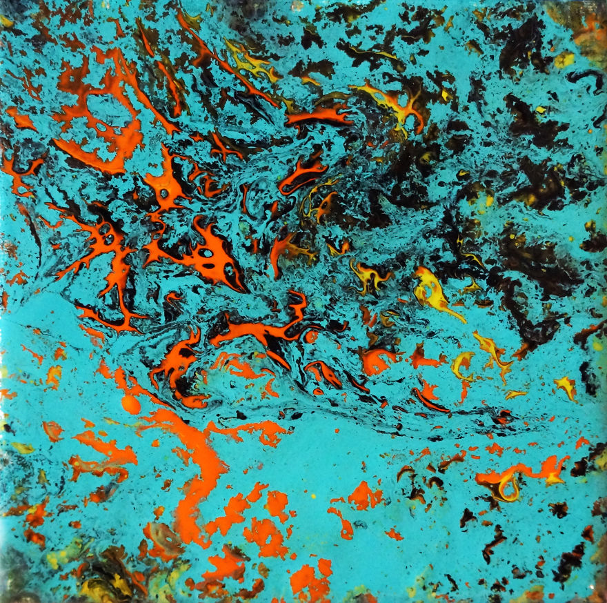 I Create Fluid Paintings And Landscapes Depicting Liberation And Freedom Using Unconventional Methods