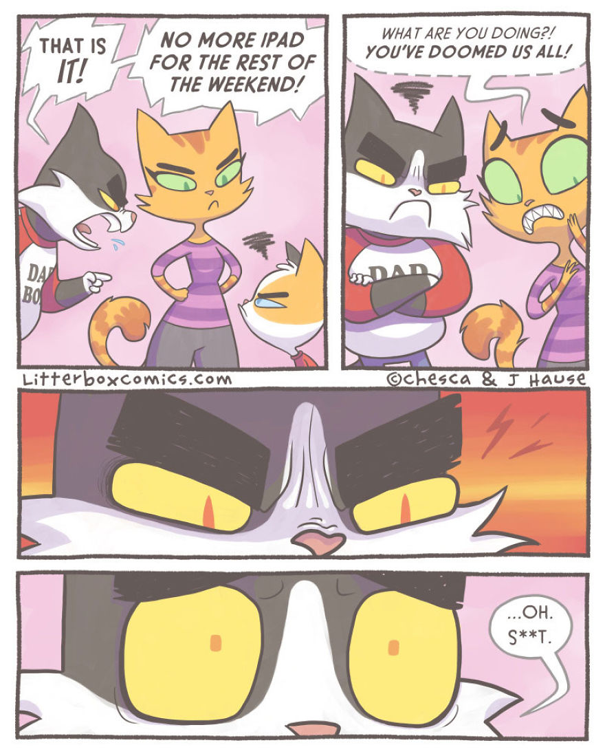 I Illustrate What It’s Like Being A Mom Of Two Boys In My 35 New Cat Comics