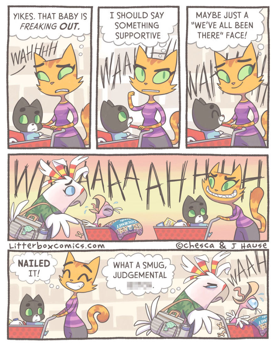 I Illustrate What It’s Like Being A Mom Of Two Boys In My 35 New Cat Comics