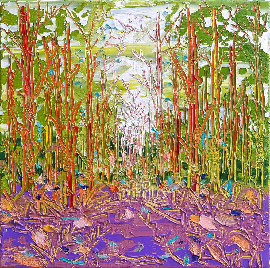 I Paint Tall Trees Paintings Using Sgraffito Technique I Paint Tall Trees Paintings Using Sgraffito Technique