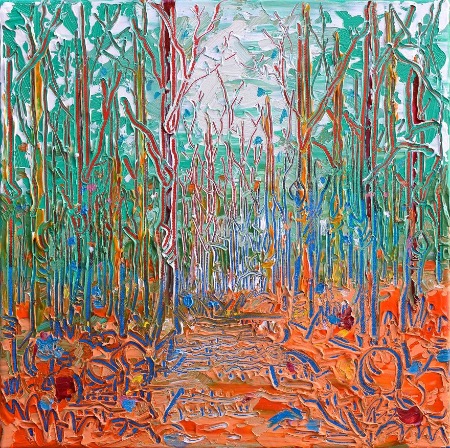 I Paint Tall Trees Paintings Using Sgraffito Technique I Paint Tall Trees Paintings Using Sgraffito Technique