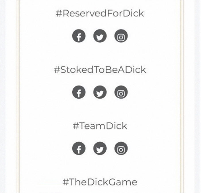 Guy Named Dick Tries Creating A Wedding Hashtag For Him And Fiancee, Gets Ridiculously Inappropriate Results Guy Named Dick Tries Creating A Wedding Hashtag For Him And Fiancee, Gets Ridiculously Inappropriate Results