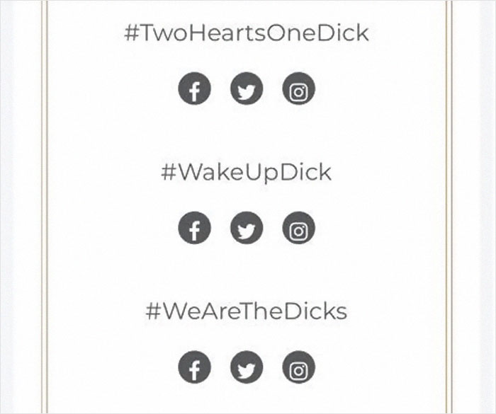 Guy Named Dick Tries Creating A Wedding Hashtag For Him And Fiancee, Gets Ridiculously Inappropriate Results Guy Named Dick Tries Creating A Wedding Hashtag For Him And Fiancee, Gets Ridiculously Inappropriate Results