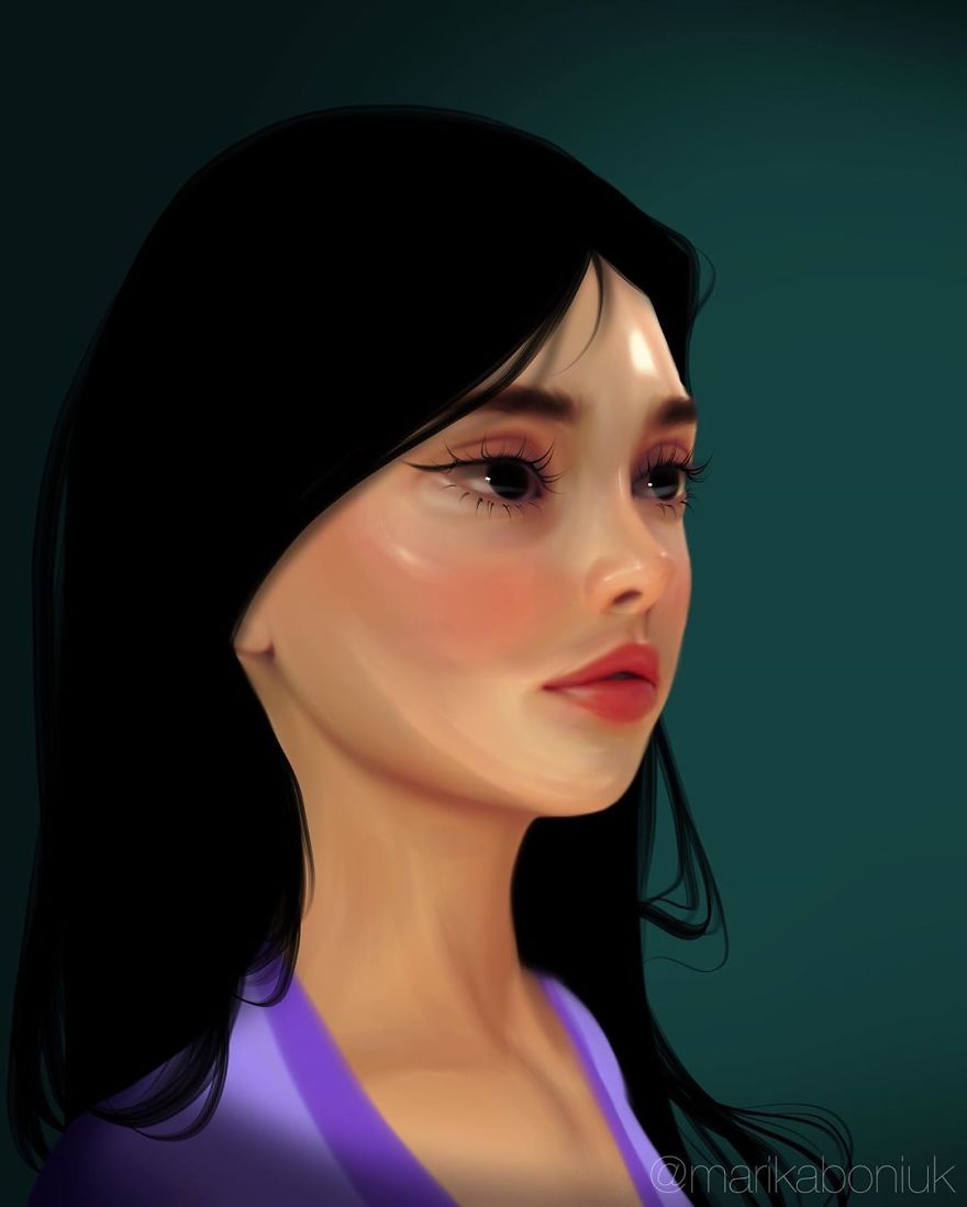 Artist Makes Digital Portraits Of 8 Disney Princesses In His Style Artist Makes Digital Portraits Of 8 Disney Princesses In His Style