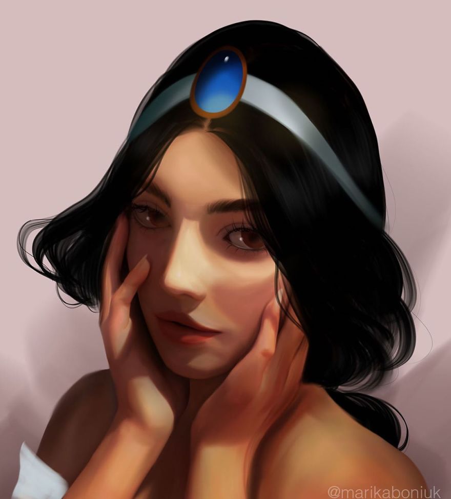 Artist Makes Digital Portraits Of 8 Disney Princesses In His Style Artist Makes Digital Portraits Of 8 Disney Princesses In His Style