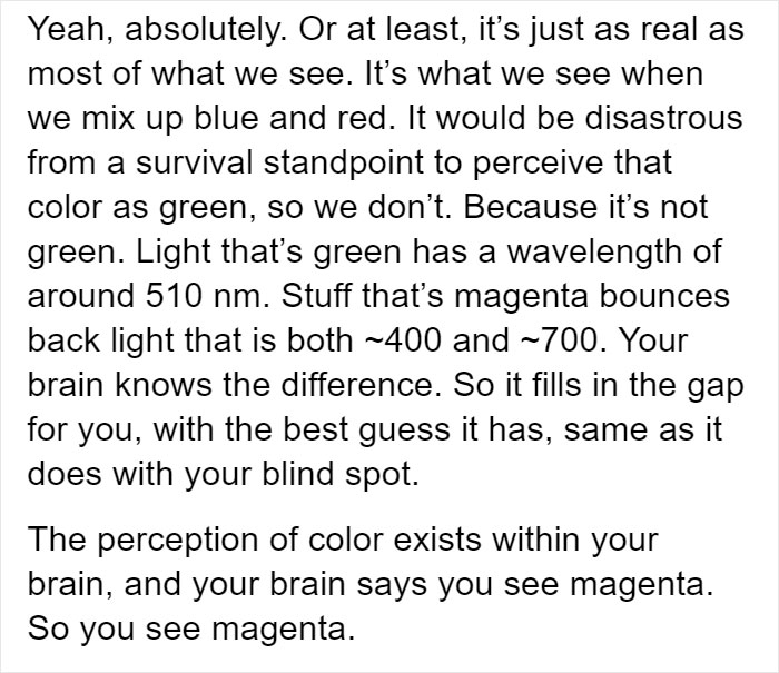 Tumblr Users Freak Out That Magenta Is Not A Real Color And That Impossible Colors Exist