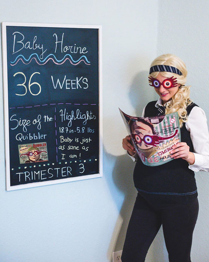 Woman Dresses Up As Different Pop Culture Characters To Celebrate Each Week Of Her Pregnancy Woman Dresses Up As Different Pop Culture Characters To Celebrate Each Week Of Her Pregnancy