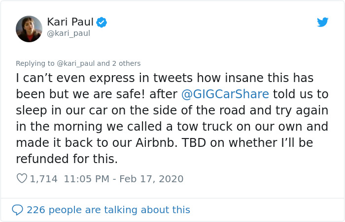 Woman Gets Stuck In Rural California After Losing Cell Service While Driving An App-Powered Rental Car And The Company Tells Her To Sleep In The Car Woman Gets Stuck In Rural California After Losing Cell Service While Driving An App-Powered Rental Car And The Company Tells Her To Sleep In The Car
