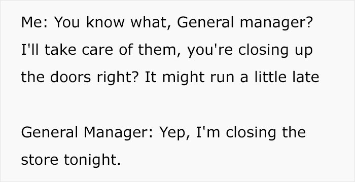 Manager Wants Their Employee To Serve Clients Right Before Closing, Employee Complies To Teach Him A Lesson Manager Wants Their Employee To Serve Clients Right Before Closing, Employee Complies To Teach Him A Lesson