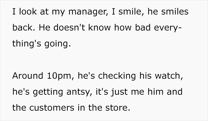 Manager Wants Their Employee To Serve Clients Right Before Closing, Employee Complies To Teach Him A Lesson Manager Wants Their Employee To Serve Clients Right Before Closing, Employee Complies To Teach Him A Lesson