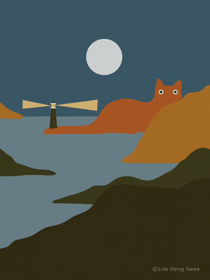 My 22 Minimal Landscape Illustrations For Art And Cat Lovers My 22 Minimal Landscape Illustrations For Art And Cat Lovers