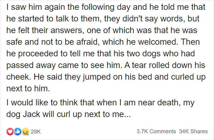 Hospice Nurse Shares A Story Of How A Dying Man Saw His Dogs And People Appear In The Room Hospice Nurse Shares A Story Of How A Dying Man Saw His Dogs And People Appear In The Room