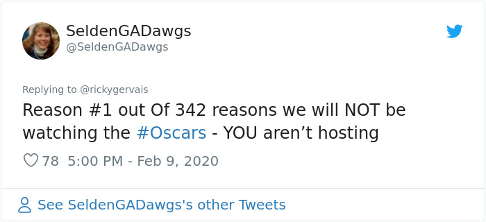 Someone Asks Ricky Gervais For His Opinion On The Oscars, The Comedian Doesn’t Hold Back And Roasts Celebs Once Again Someone Asks Ricky Gervais For His Opinion On The Oscars, The Comedian Doesn’t Hold Back And Roasts Celebs Once Again