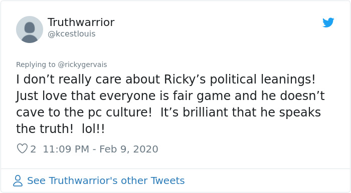 Someone Asks Ricky Gervais For His Opinion On The Oscars, The Comedian Doesn’t Hold Back And Roasts Celebs Once Again Someone Asks Ricky Gervais For His Opinion On The Oscars, The Comedian Doesn’t Hold Back And Roasts Celebs Once Again