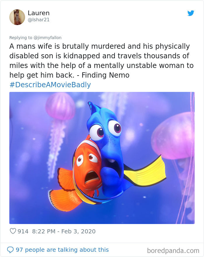 Jimmy Fallon Asks People To Sum Up Famous Movies Badly, And Twitter Delivers (35 Pics) Jimmy Fallon Asks People To Sum Up Famous Movies Badly, And Twitter Delivers (35 Pics)