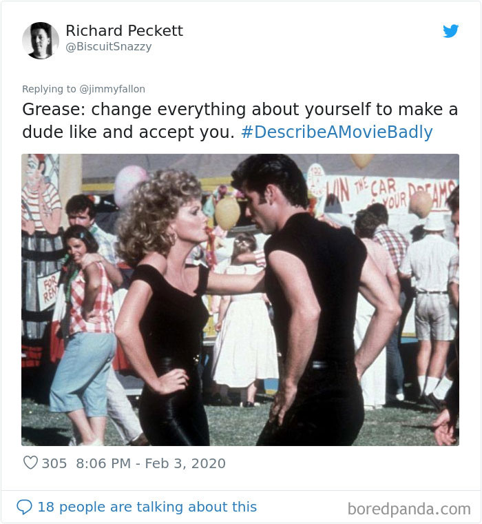 Jimmy Fallon Asks People To Sum Up Famous Movies Badly, And Twitter Delivers (35 Pics) Jimmy Fallon Asks People To Sum Up Famous Movies Badly, And Twitter Delivers (35 Pics)