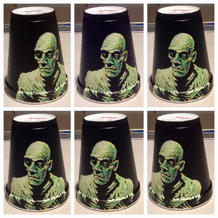 New Acrylic Drawings On Styrofoam Cups (Cont.) New Acrylic Drawings On Styrofoam Cups (Cont.)