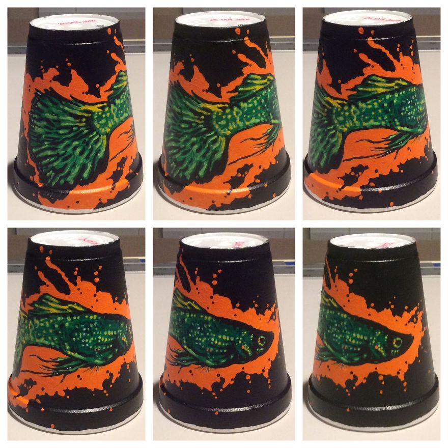 New Acrylic Drawings On Styrofoam Cups (Cont.) New Acrylic Drawings On Styrofoam Cups (Cont.)