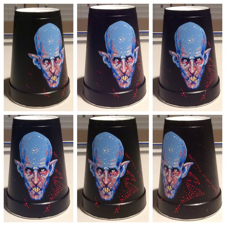 New Acrylic Drawings On Styrofoam Cups (Cont.) New Acrylic Drawings On Styrofoam Cups (Cont.)